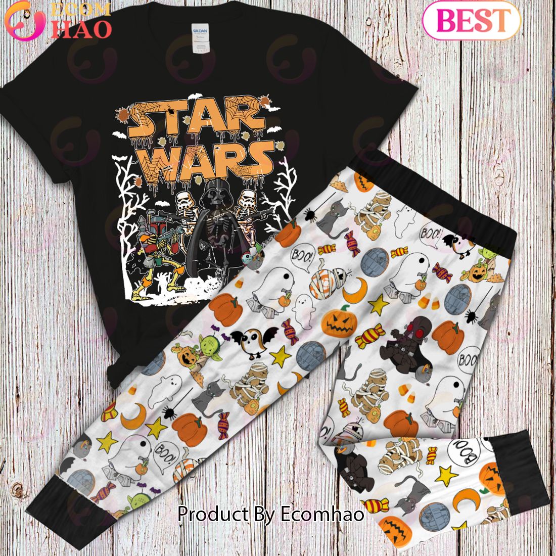 Star Wars Characters Movies Halloween Pajamas, Halloween Pajamas Gift, Pajamas For Gifts, Holiday Pajamas For Family