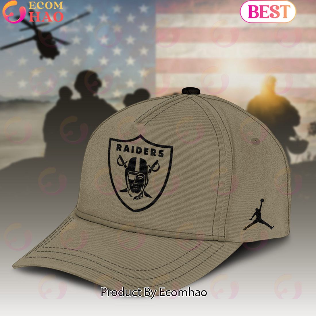 Las Vegas Raiders NFL Premium 3D Salute To Service For Veterans Day Cap Classic