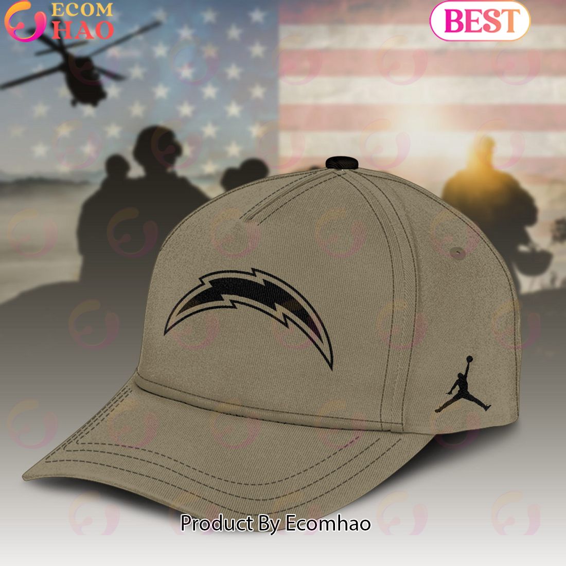 Los Angeles Chargers NFL Premium 3D Salute To Service For Veterans Day Cap Classic