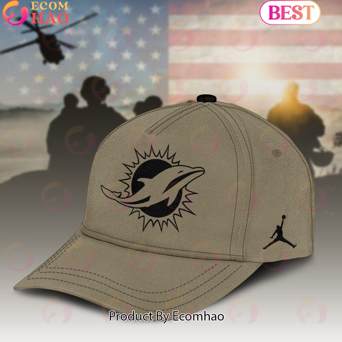 Miami Dolphins NFL Premium 3D Salute To Service For Veterans Day Cap Classic