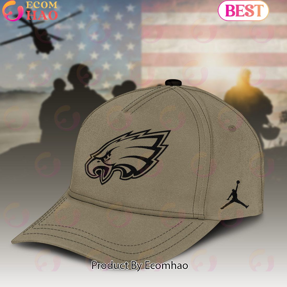 Philadelphia Eagles NFL Premium 3D Salute To Service For Veterans Day Cap Classic