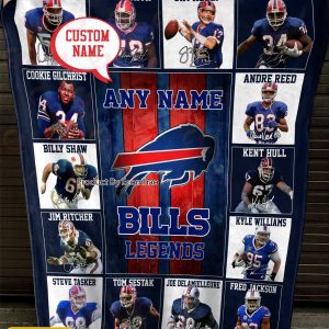 Custom Name NFL Buffalo Bills Legends Fleece Blanket