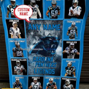 Custom Name NFL Carolina Panthers Legends Fleece Blanket