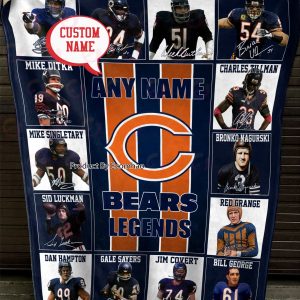 Custom Name NFL Chicago Bears Legends Fleece Blanket