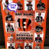 Custom Name NFL Cleveland Browns Legends Fleece Blanket