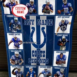 Custom Name NFL Indianapolis Colts Legends Fleece Blanket