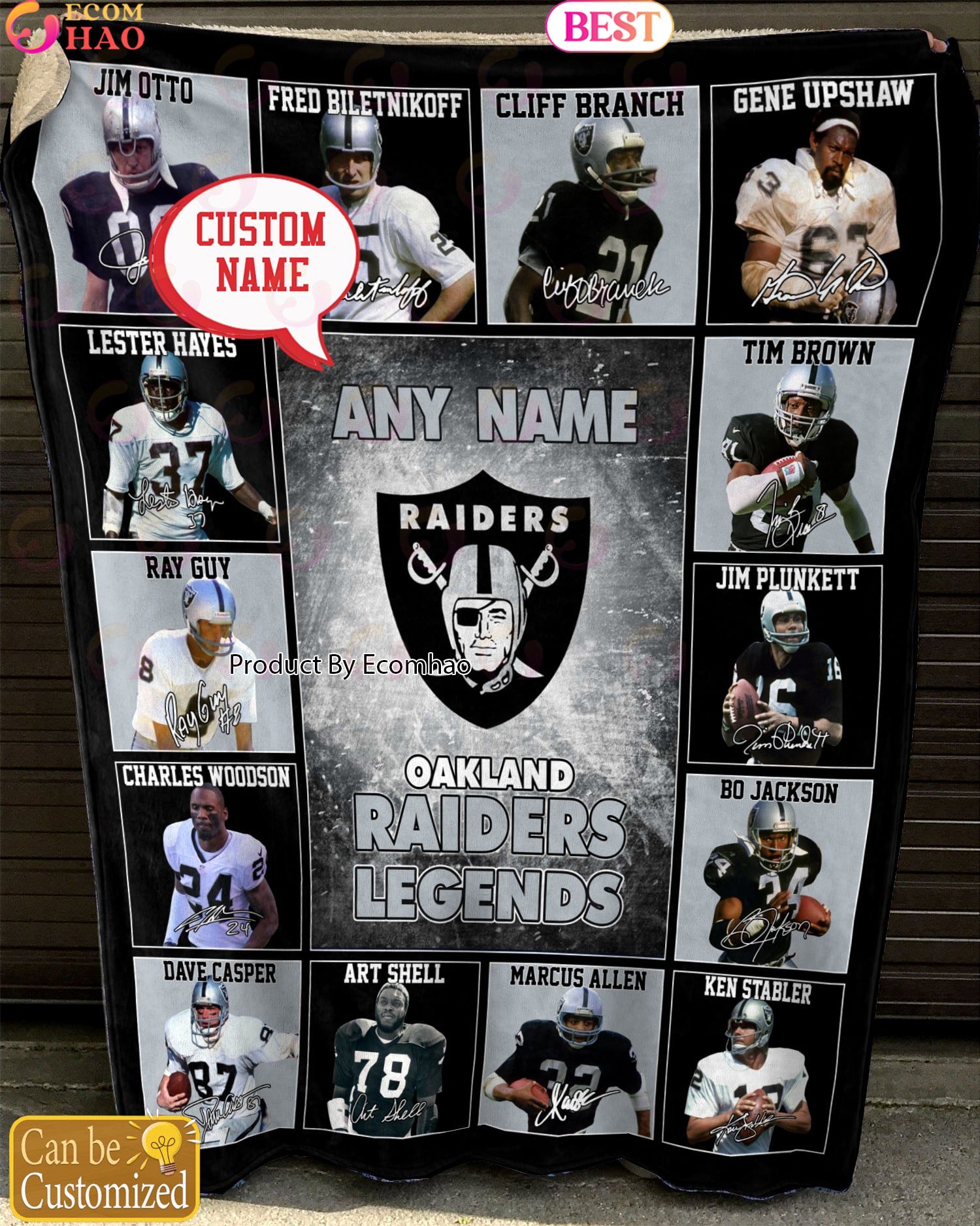 Custom Name NFL Las Vegas Raiders Legends Fleece Blanket