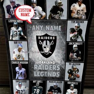 Custom Name NFL Las Vegas Raiders Legends Fleece Blanket