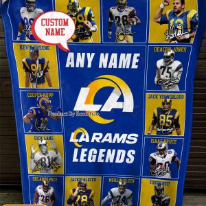 Custom Name NFL Los Angeles Rams Legends Fleece Blanket
