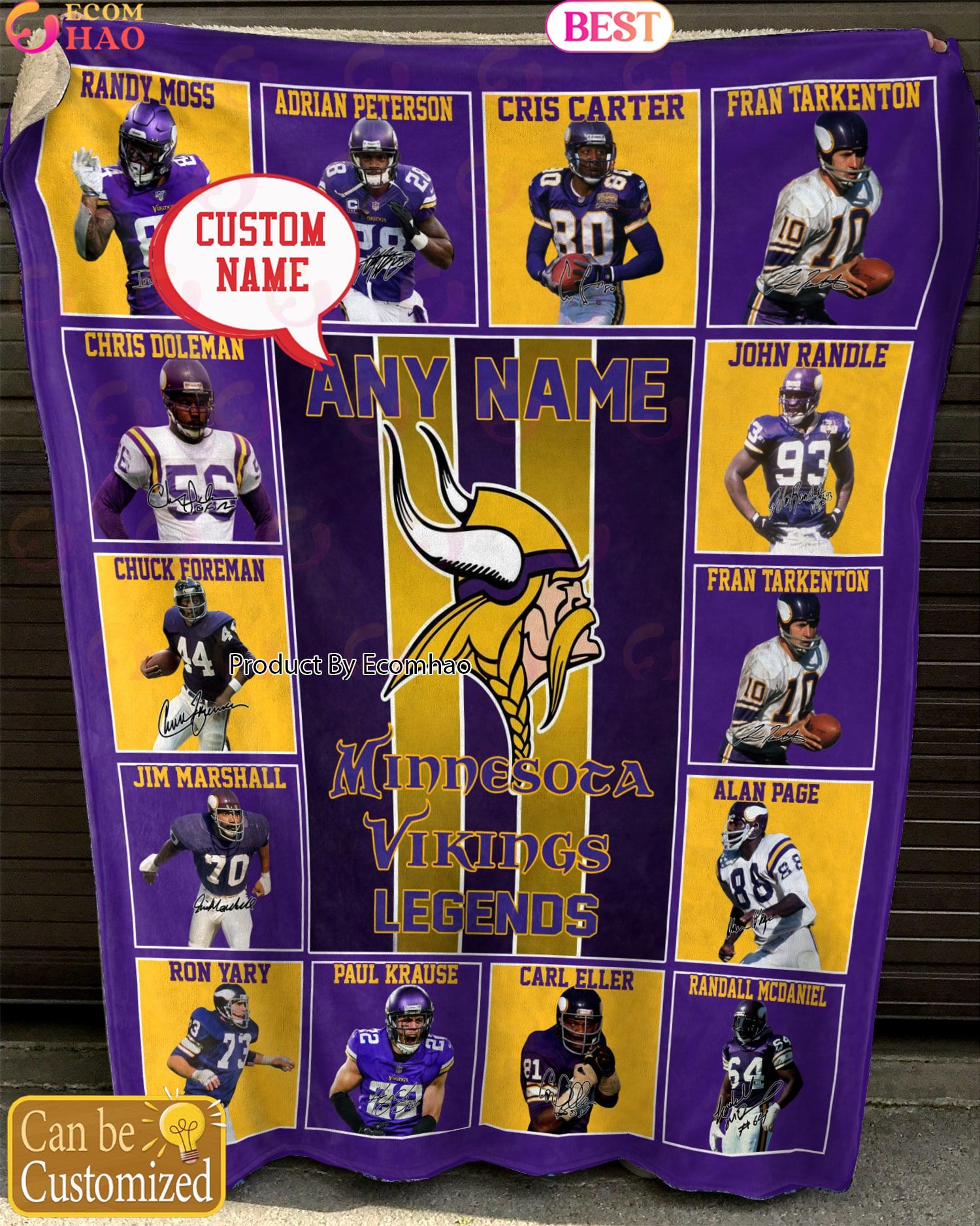 Custom Name NFL Minnesota Vikings Legends Fleece Blanket