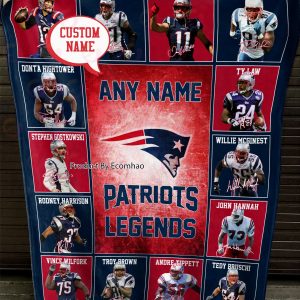 Custom Name NFL New England Patriots Legends Fleece Blanket