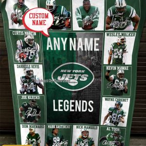 Custom Name NFL New York Jets Legends Fleece Blanket