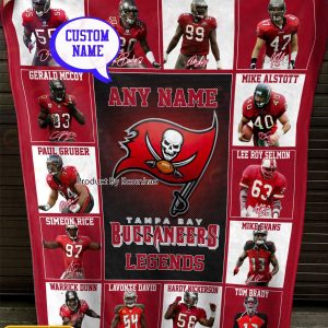 Custom Name NFL Tampa Bay Buccaneers Legends Fleece Blanket