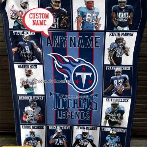 Custom Name NFL Tennessee Titans Legends Fleece Blanket