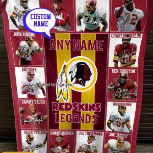 Custom Name NFL Washington Redskins Legends Fleece Blanket