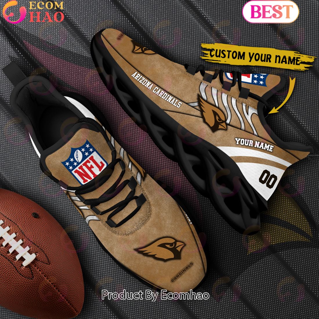 Custom Name NFL Arizona Cardinals X Salute to Service For Veterans Day Celebration Max Soul Shoes