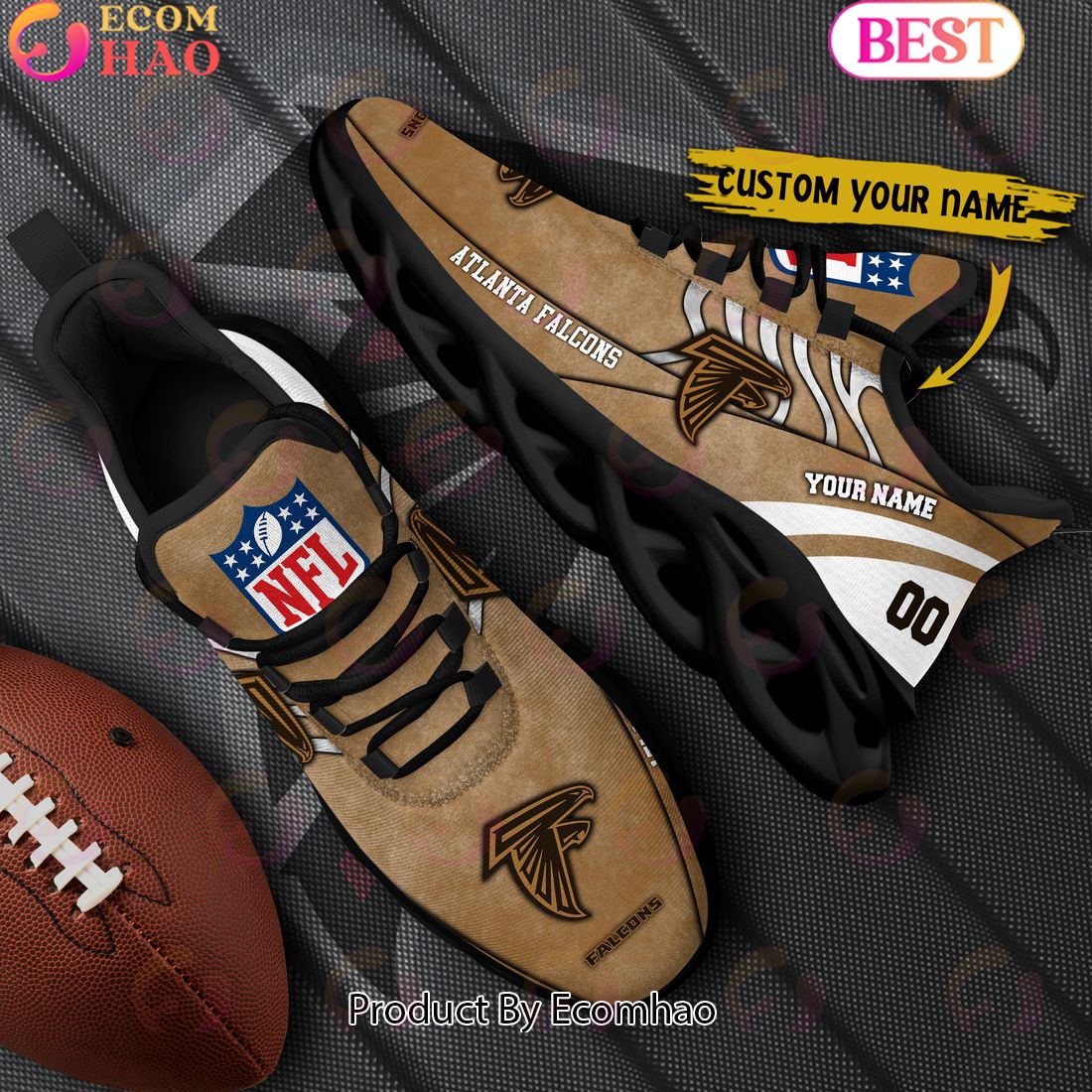 Custom Name NFL Atlanta Falcons X Salute to Service For Veterans Day Celebration Max Soul Shoes