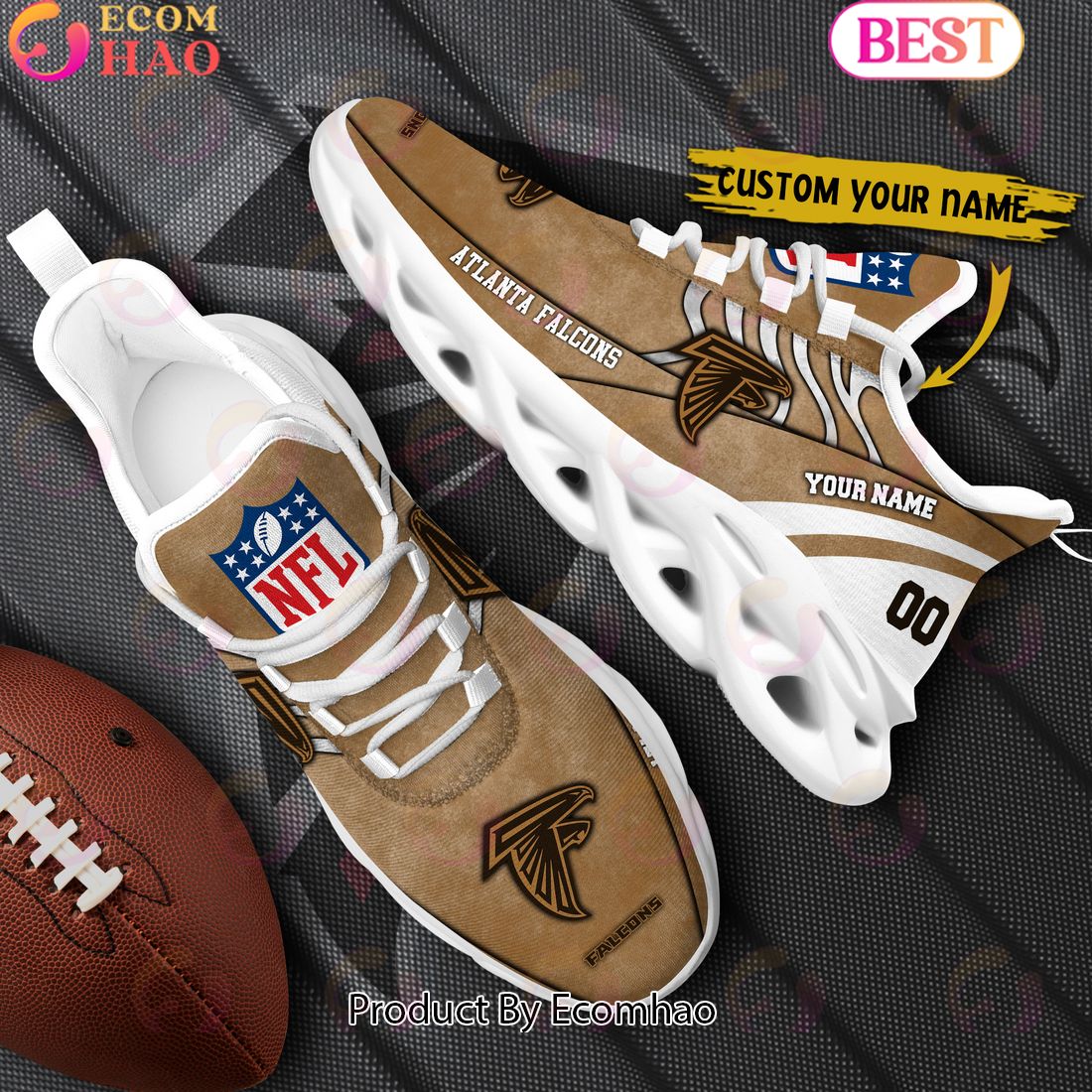 Custom Name NFL Atlanta Falcons X Salute to Service For Veterans Day Celebration Max Soul Shoes