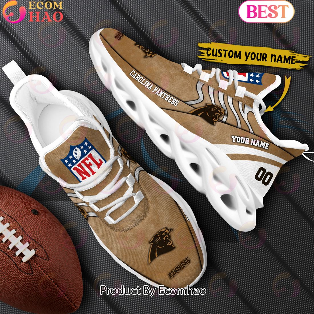 Custom Name NFL Carolina Panthers X Salute to Service For Veterans Day Celebration Max Soul Shoes