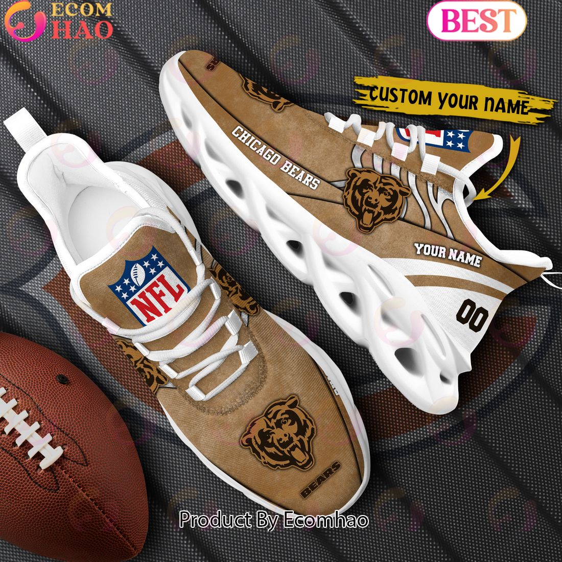 Custom Name NFL Chicago Bears X Salute to Service For Veterans Day Celebration Max Soul Shoes