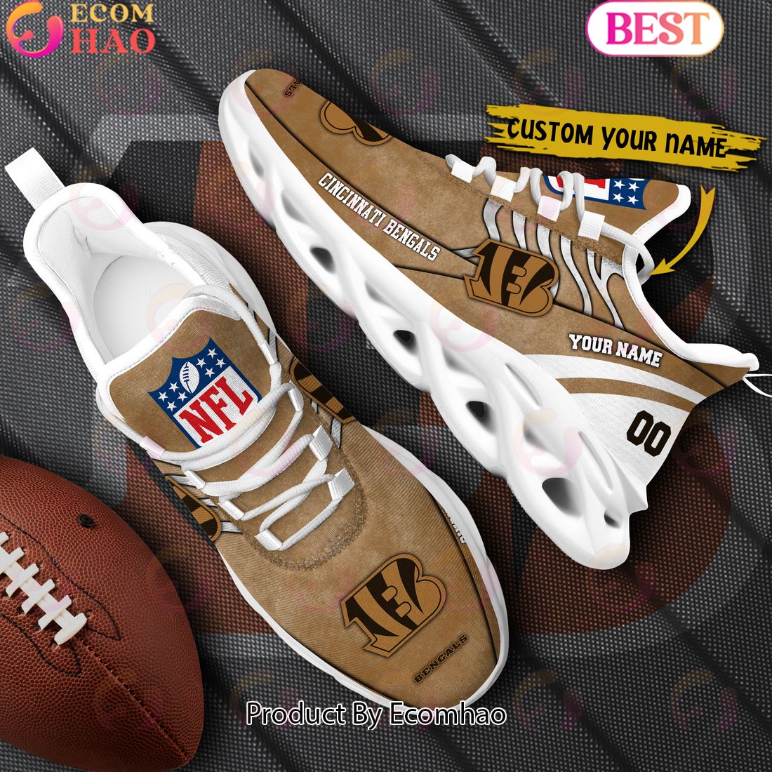 Custom Name NFL Cincinnati Bengals X Salute to Service For Veterans Day Celebration Max Soul Shoes