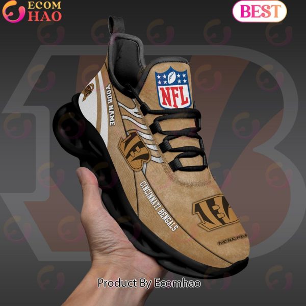 Custom Name NFL Cincinnati Bengals X Salute to Service For Veterans Day Celebration Max Soul Shoes