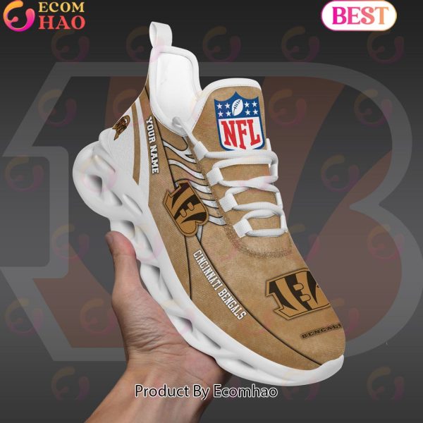 Custom Name NFL Cincinnati Bengals X Salute to Service For Veterans Day Celebration Max Soul Shoes
