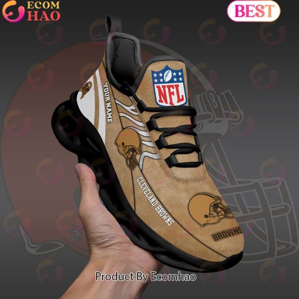Custom Name NFL Cleveland Browns X Salute to Service For Veterans Day Celebration Max Soul Shoes