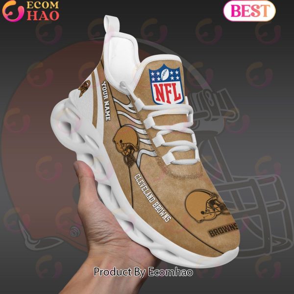 Custom Name NFL Cleveland Browns X Salute to Service For Veterans Day Celebration Max Soul Shoes