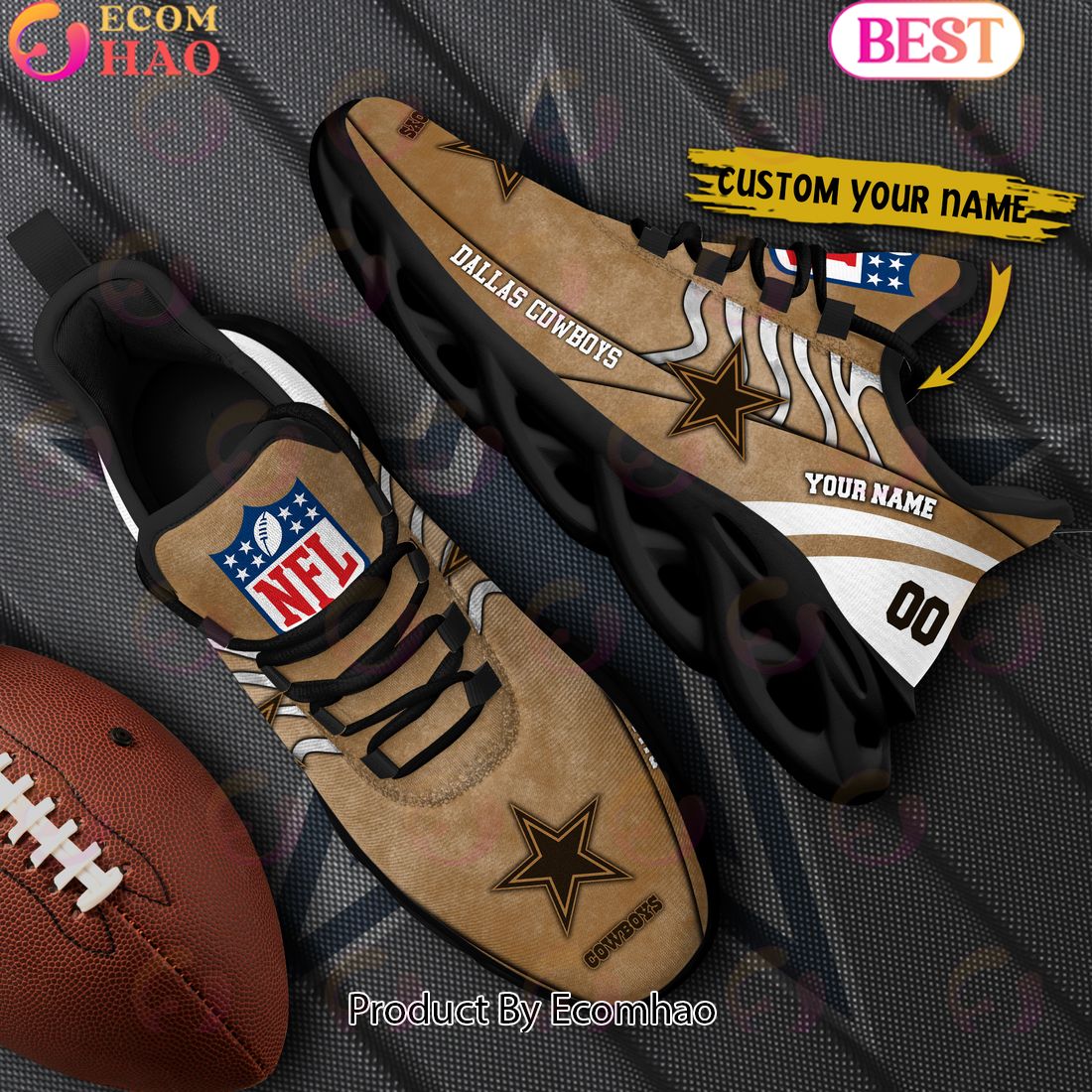 Custom Name NFL Dallas Cowboys X Salute to Service For Veterans Day Celebration Max Soul Shoes