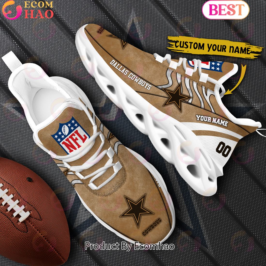 Custom Name NFL Dallas Cowboys X Salute to Service For Veterans Day Celebration Max Soul Shoes