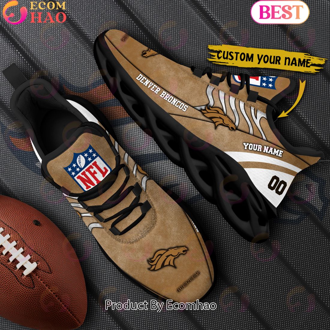 Custom Name NFL Denver Broncos X Salute to Service For Veterans Day Celebration Max Soul Shoes