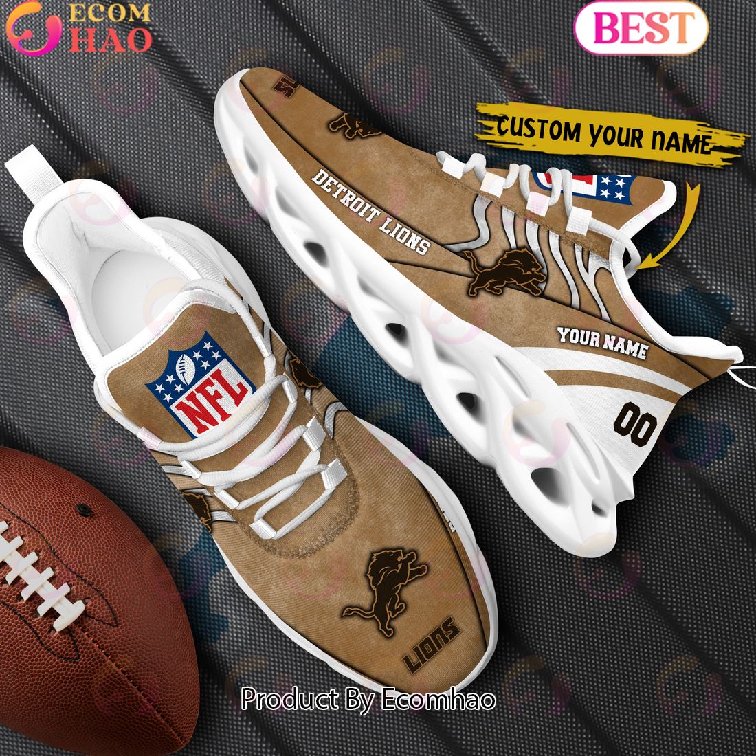 Custom Name NFL Detroit Lions X Salute to Service For Veterans Day Celebration Max Soul Shoes