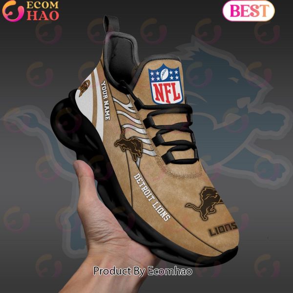 Custom Name NFL Detroit Lions X Salute to Service For Veterans Day Celebration Max Soul Shoes