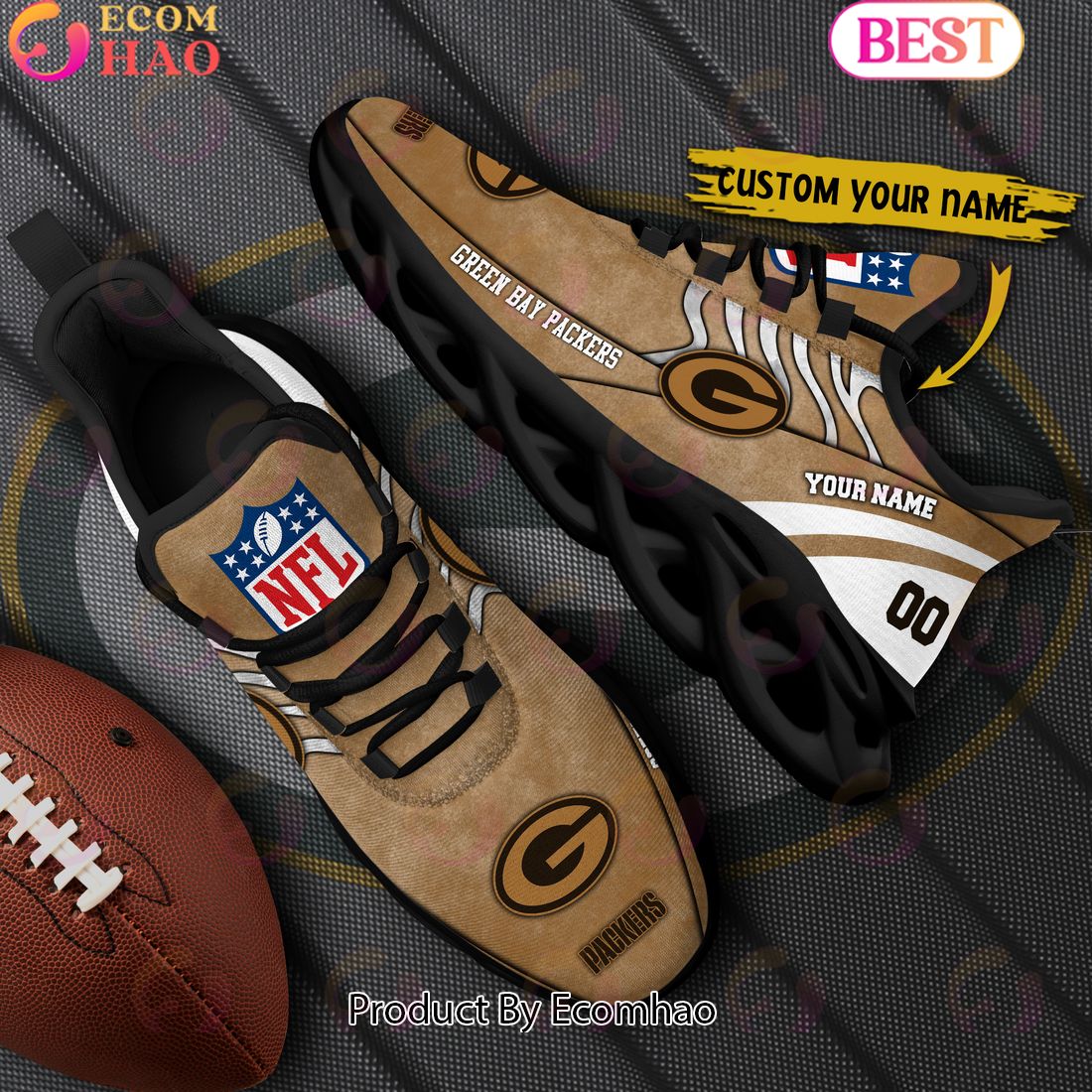 Custom Name NFL Green Bay Packers X Salute to Service For Veterans Day Celebration Max Soul Shoes