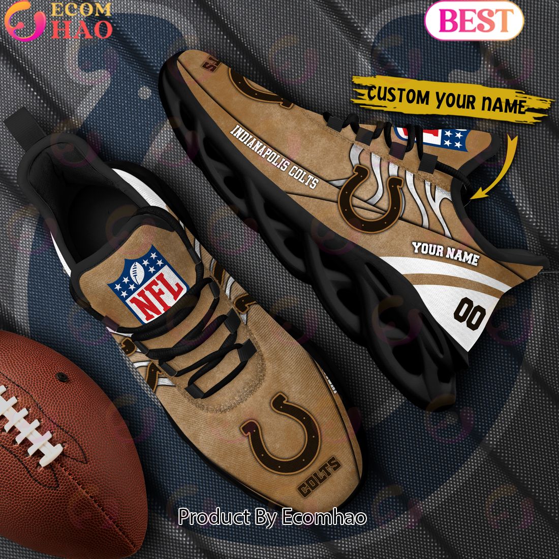 Custom Name NFL Indianapolis Colts X Salute to Service For Veterans Day Celebration Max Soul Shoes