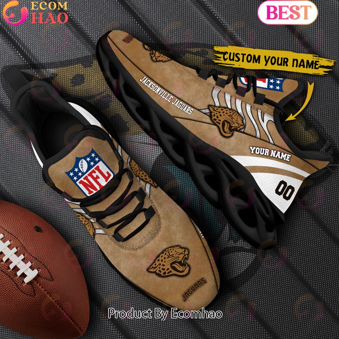 Custom Name NFL Jacksonville Jaguars X Salute to Service For Veterans Day Celebration Max Soul Shoes