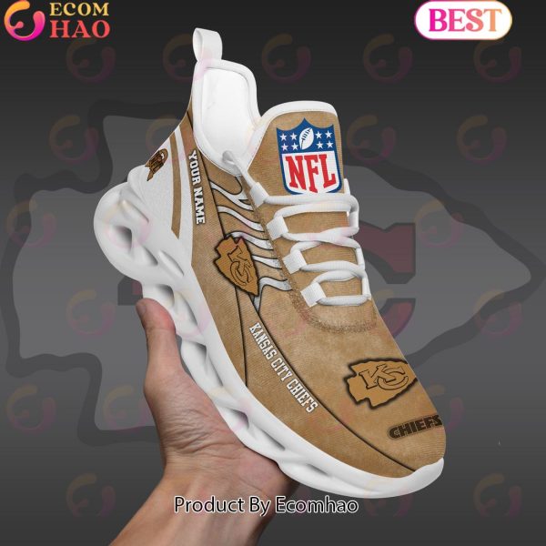 Custom Name NFL Kansas City Chiefs X Salute to Service For Veterans Day Celebration Max Soul Shoes