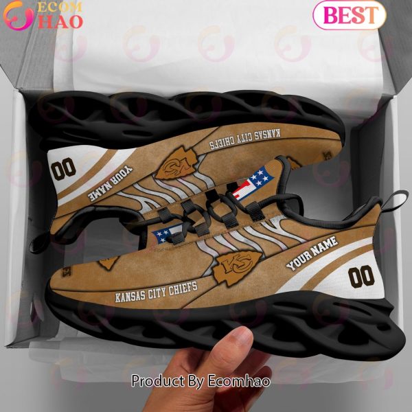 Custom Name NFL Kansas City Chiefs X Salute to Service For Veterans Day Celebration Max Soul Shoes