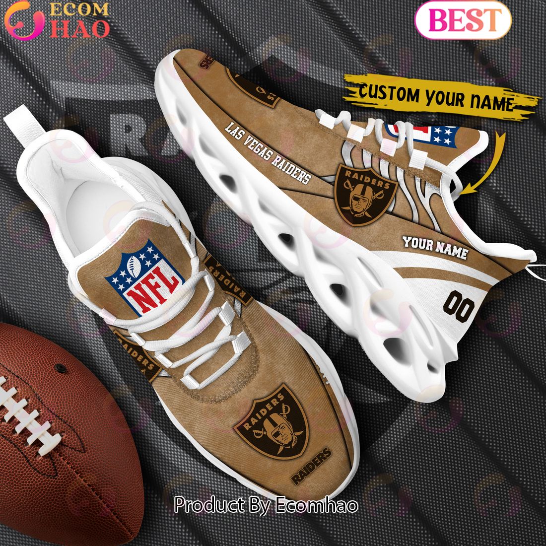 Custom Name NFL Las Vegas Raiders X Salute to Service For Veterans Day Celebration Max Soul Shoes