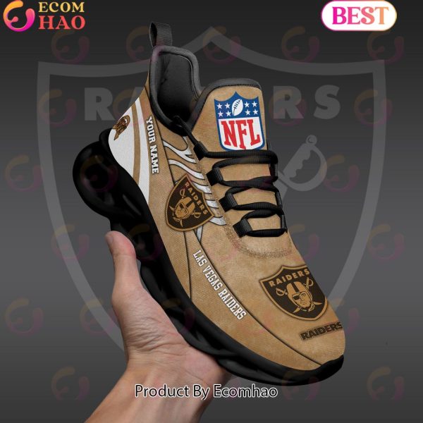 Custom Name NFL Las Vegas Raiders X Salute to Service For Veterans Day Celebration Max Soul Shoes