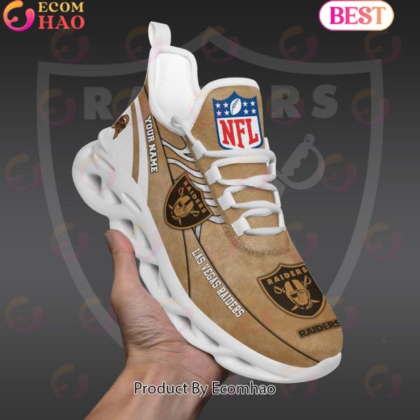 Custom Name NFL Las Vegas Raiders X Salute to Service For Veterans Day Celebration Max Soul Shoes