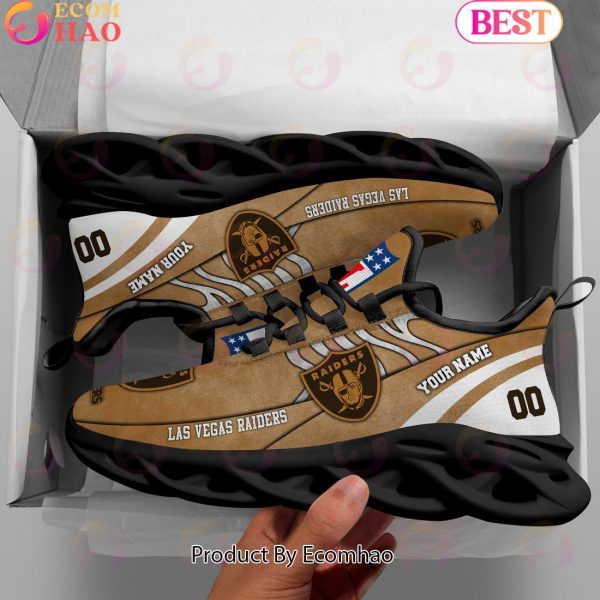 Custom Name NFL Las Vegas Raiders X Salute to Service For Veterans Day Celebration Max Soul Shoes