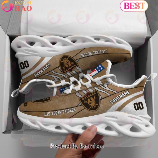 Custom Name NFL Las Vegas Raiders X Salute to Service For Veterans Day Celebration Max Soul Shoes