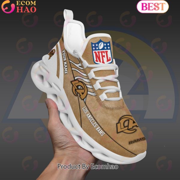 Custom Name NFL Los Angeles Rams X Salute to Service For Veterans Day Celebration Max Soul Shoes