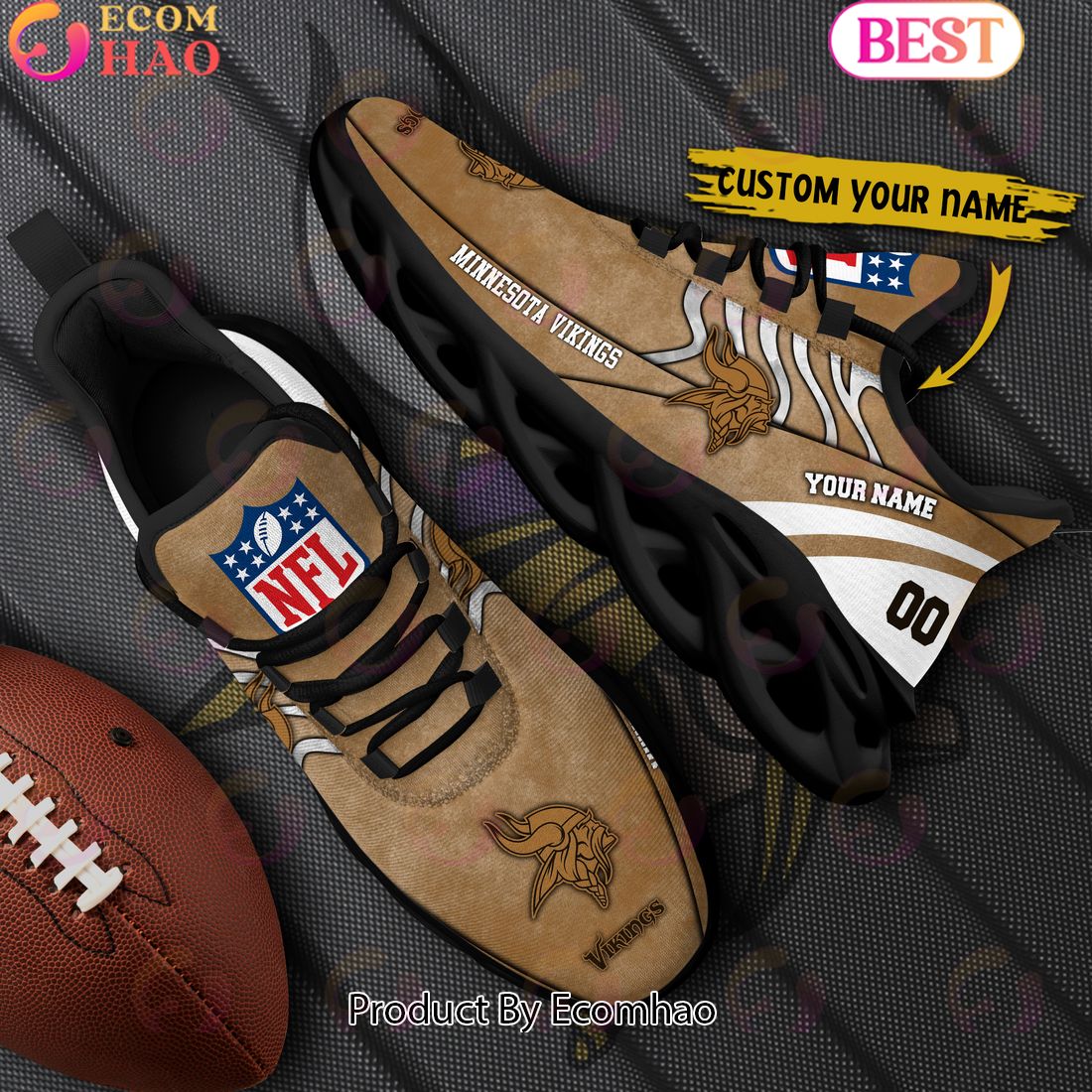 Custom Name NFL Minnesota Vikings X Salute to Service For Veterans Day Celebration Max Soul Shoes