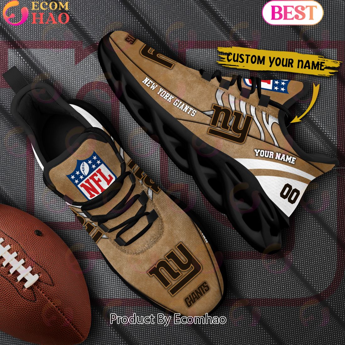 Custom Name NFL New York Giants X Salute to Service For Veterans Day Celebration Max Soul Shoes