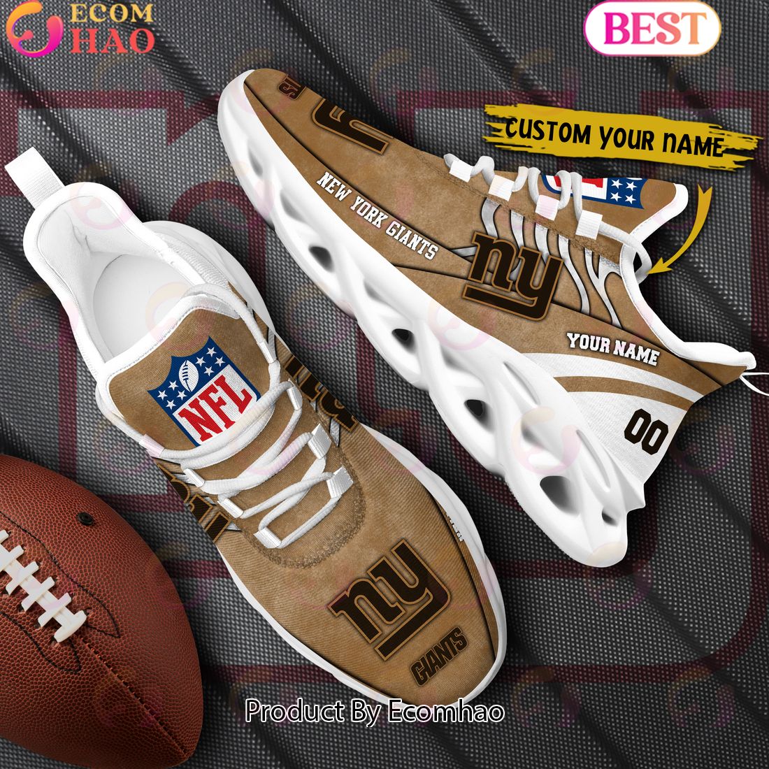 Custom Name NFL New York Giants X Salute to Service For Veterans Day Celebration Max Soul Shoes