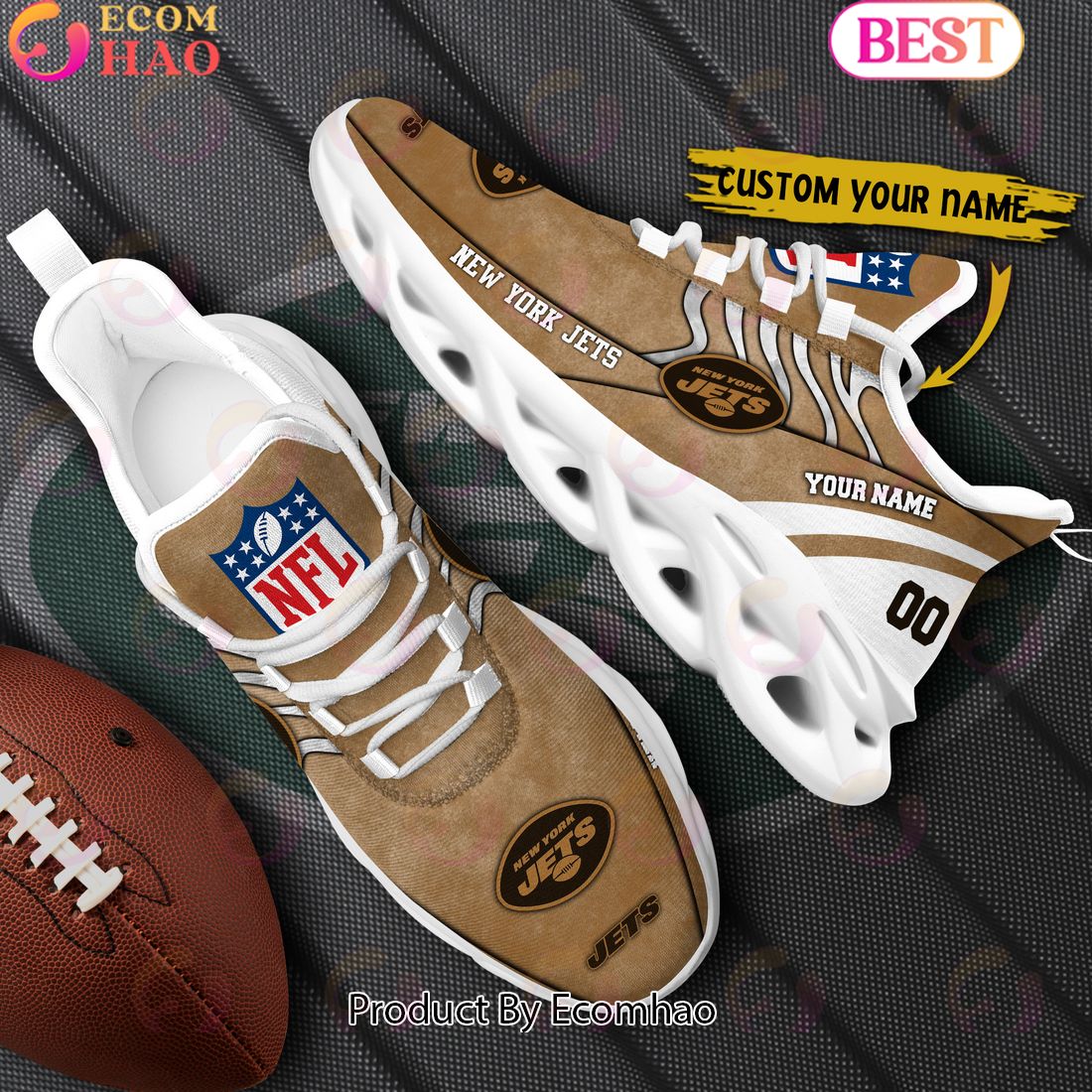 Custom Name NFL New York Jets X Salute to Service For Veterans Day Celebration Max Soul Shoes