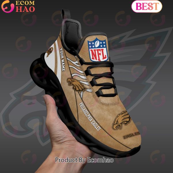 Custom Name NFL Philadelphia Eagles X Salute to Service For Veterans Day Celebration Max Soul Shoes